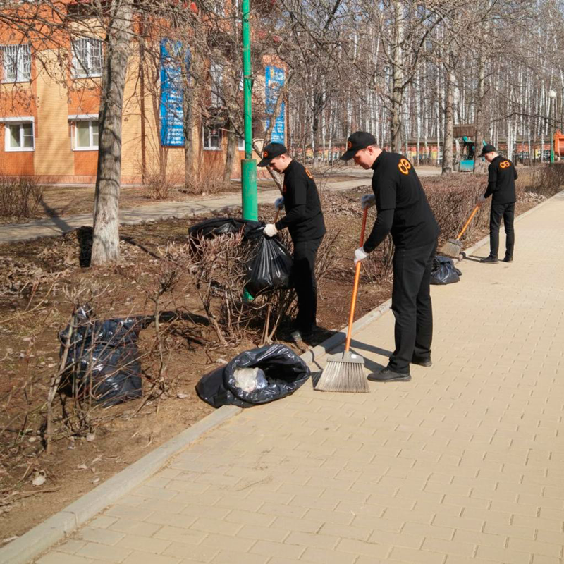 Уборка листьев в Каменногорске